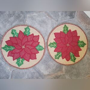 Cynthia rowley beaded poinsettia placemats
